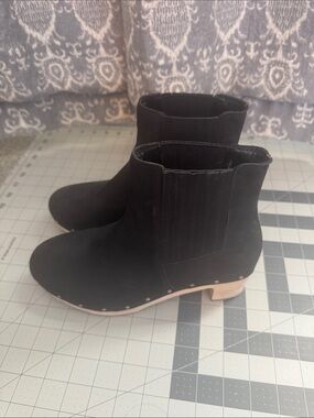 LOFT Black Suede Clog Boot